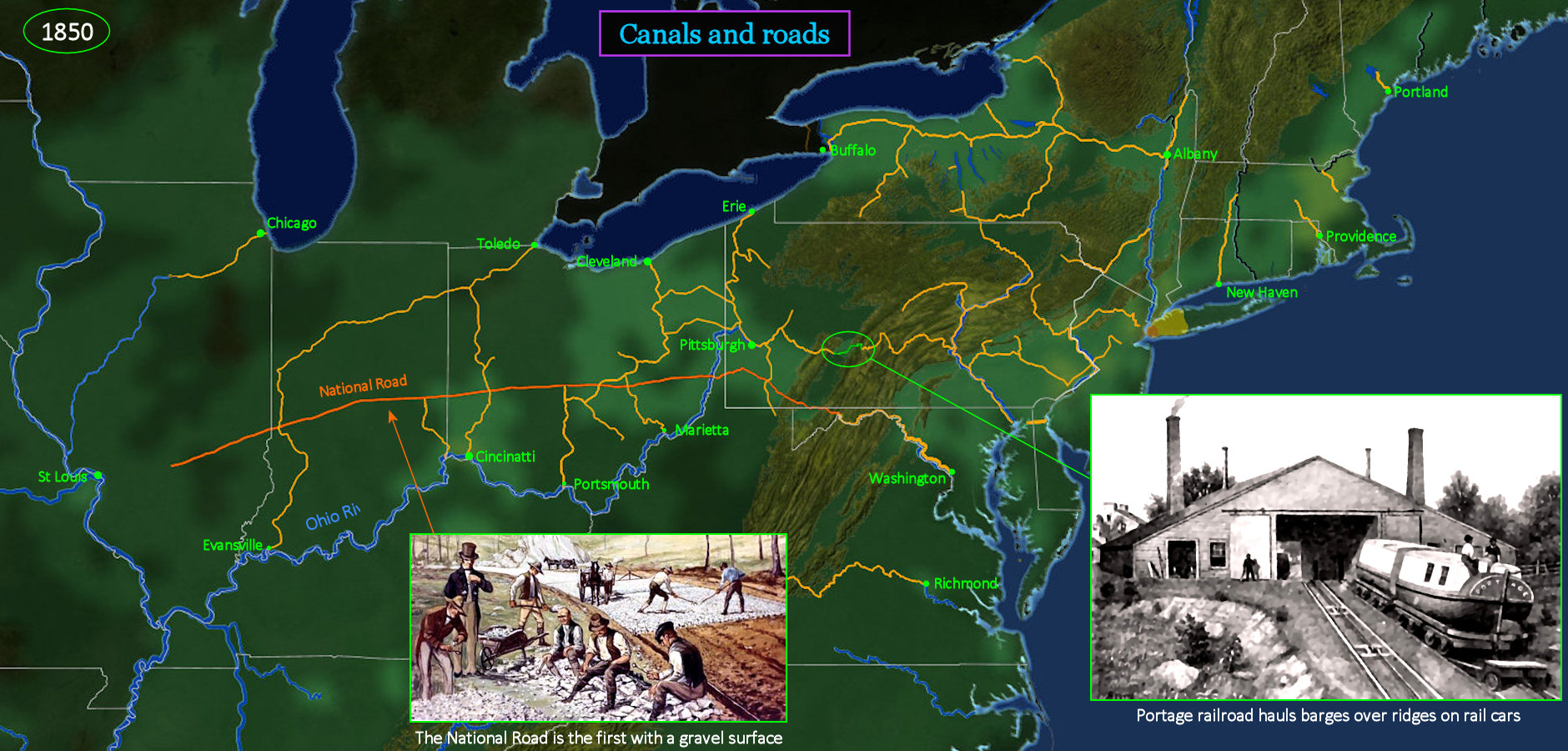 Canal Fever, 1850 map